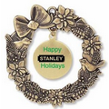 Stock Wreath Ornament w/Screened Charm